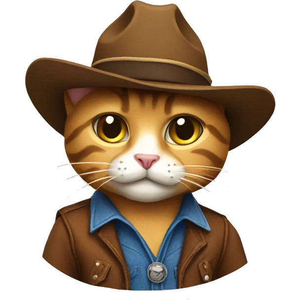 A cowboy cat emoji