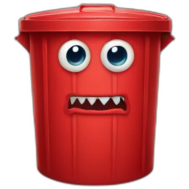red bin monster emoji