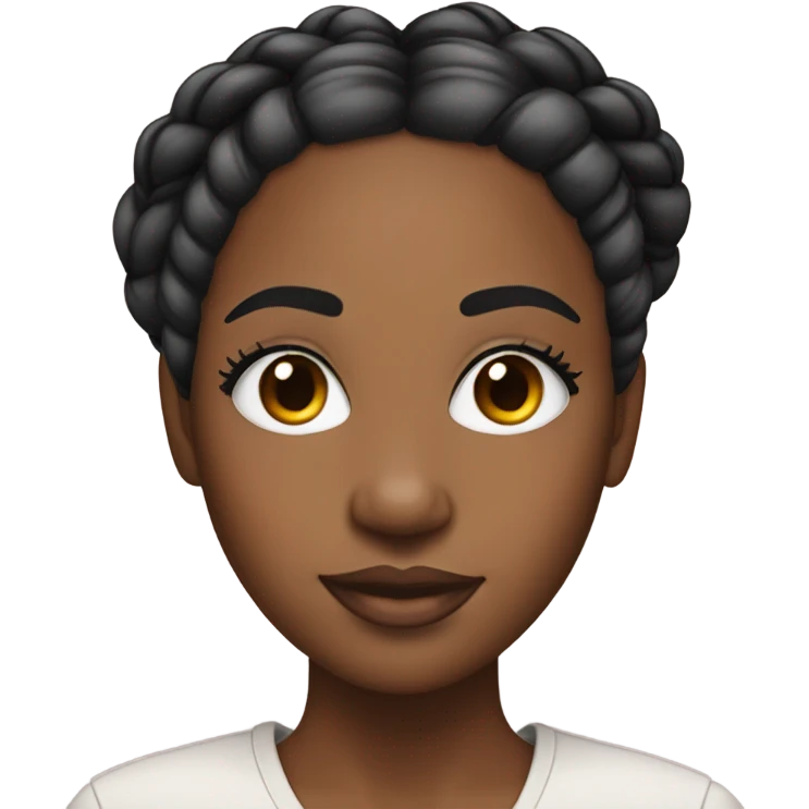 black woman with long braids and lashes emoji