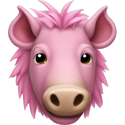 Pink warthog with tusks emoji