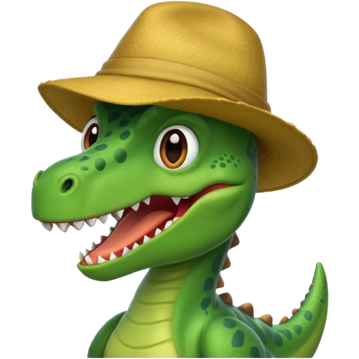 Dinosaur wearing a long hat emoji