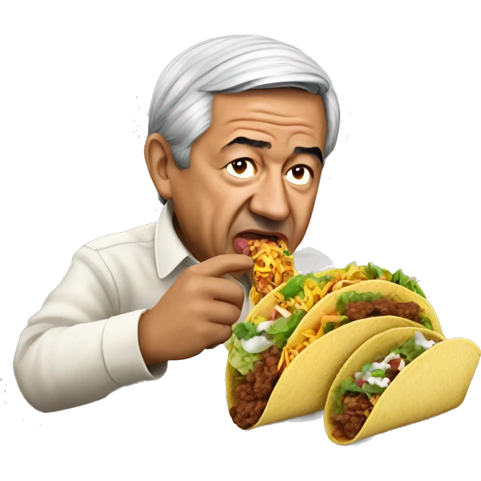 Andres Manuel Lopez Obrador eating tacos emoji