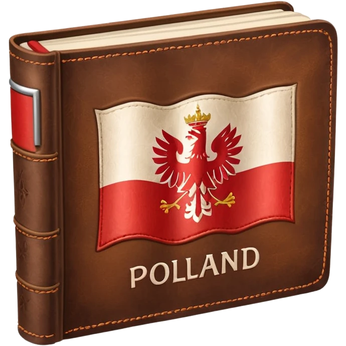 book with leather cover with flag of poland emoji