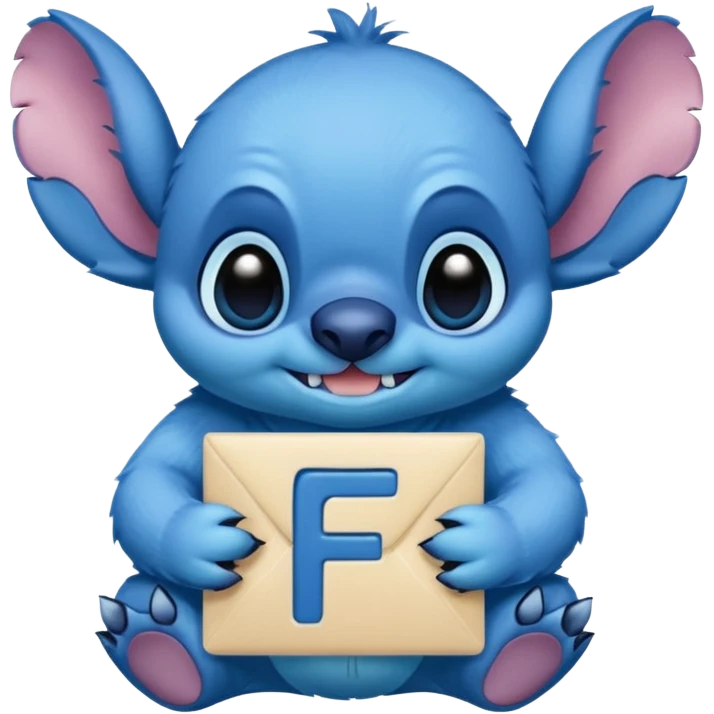 Stitch with the alphabet f emoji