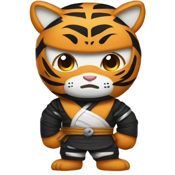 Tiger wearing ninja suit emoji