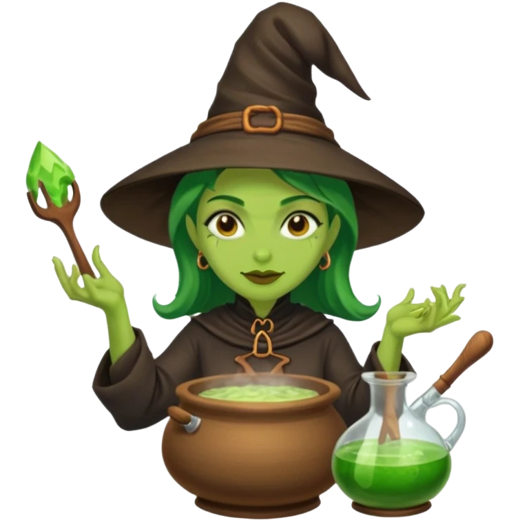 green witch cooking potion emoji