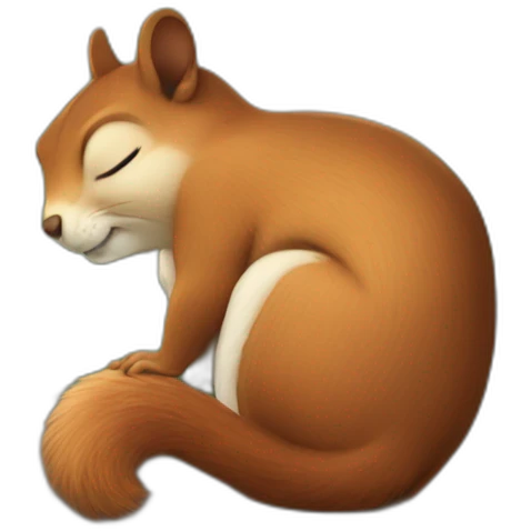 the squirrel is sleeping emoji