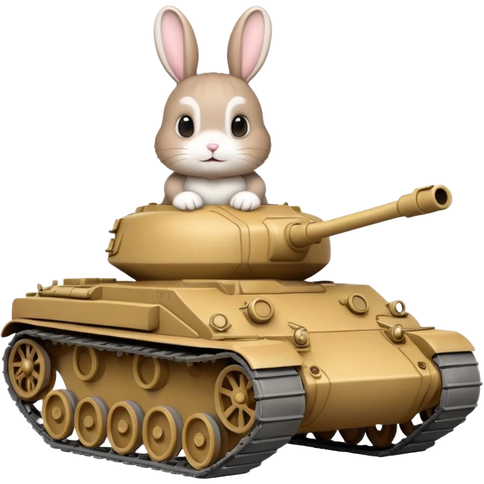 Bunny riding a tank emoji