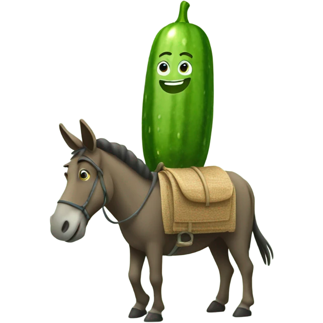 Cucumber riding a donkey  emoji
