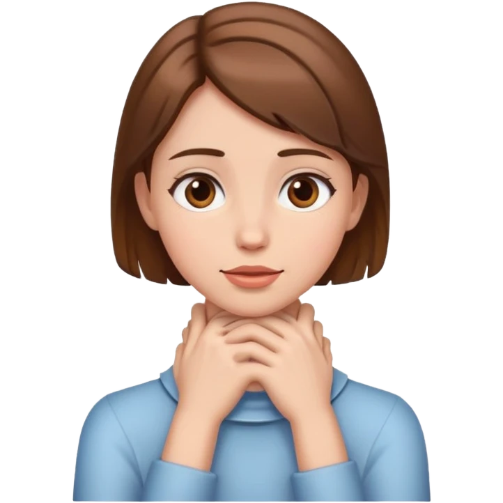 Girl with her hands on her neck emoji