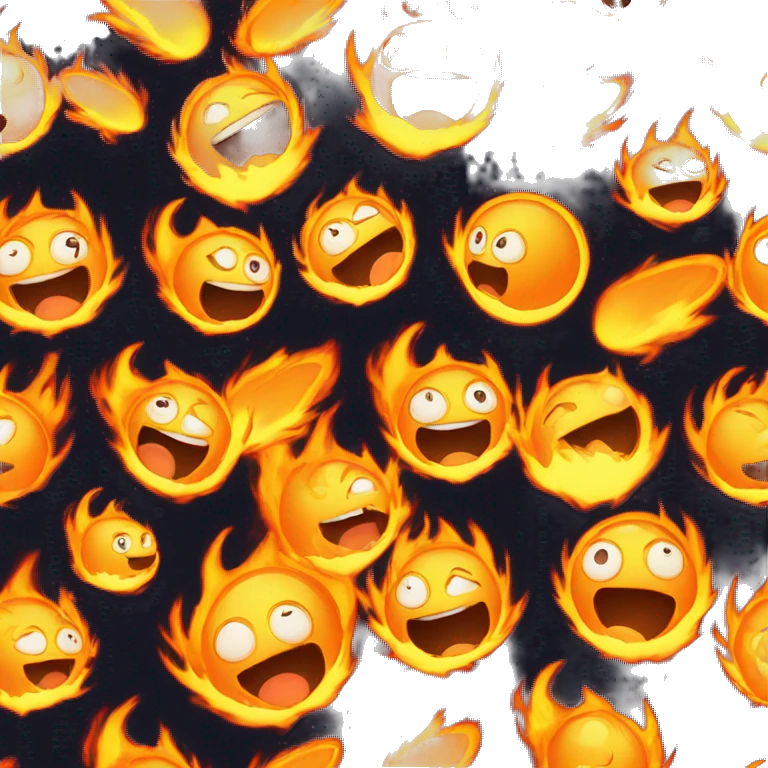 orange ball on fire flying through the air emoji