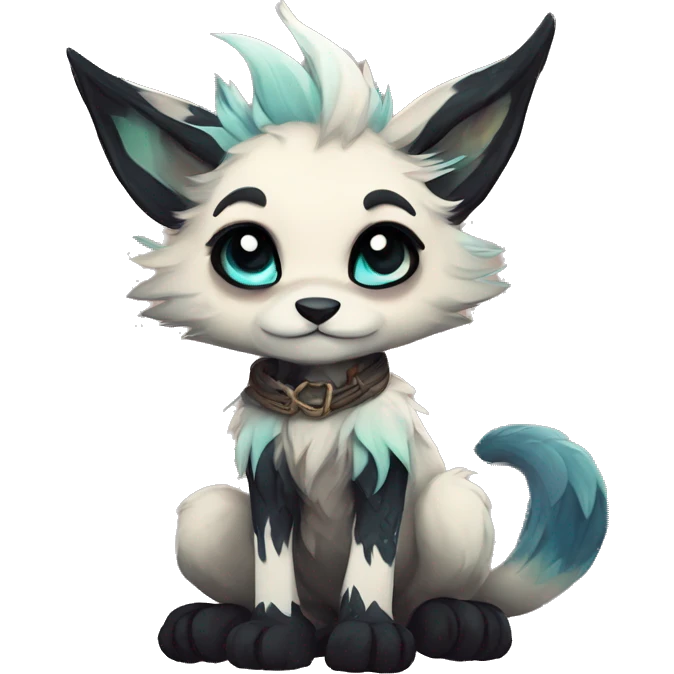cute Kawaii edgy fantasy animal fursona Fionbri creature by griffsnuff & LiLaiRa & Falvie full body emoji