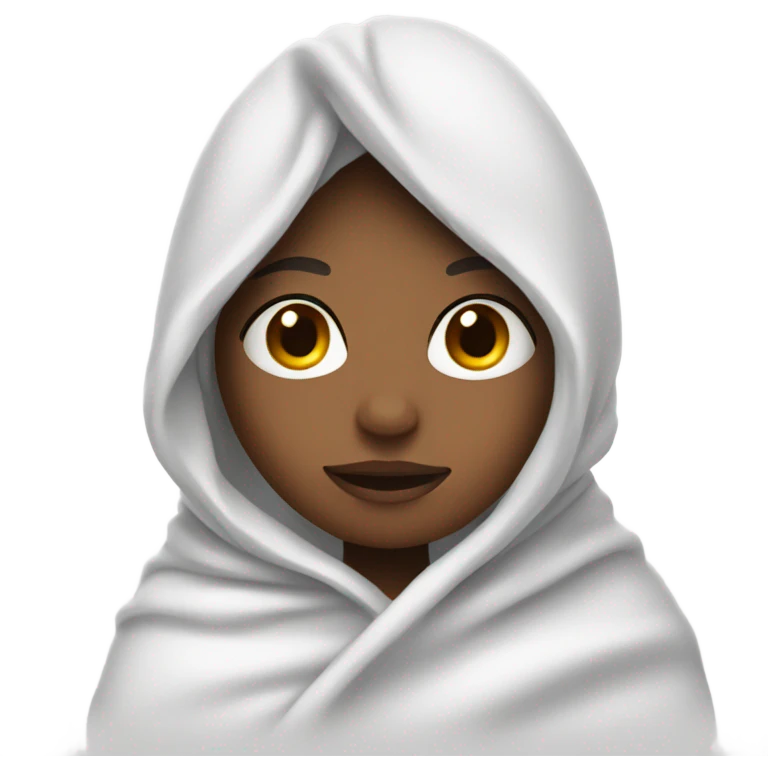 Girl in white blanket  emoji