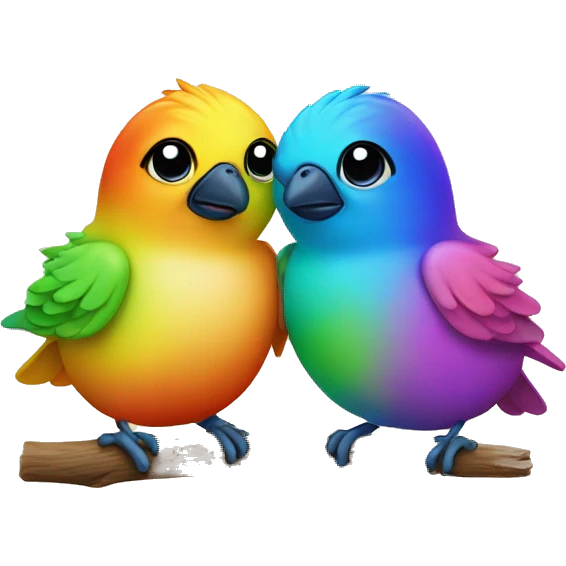 Pair of rainbow baby birds emoji