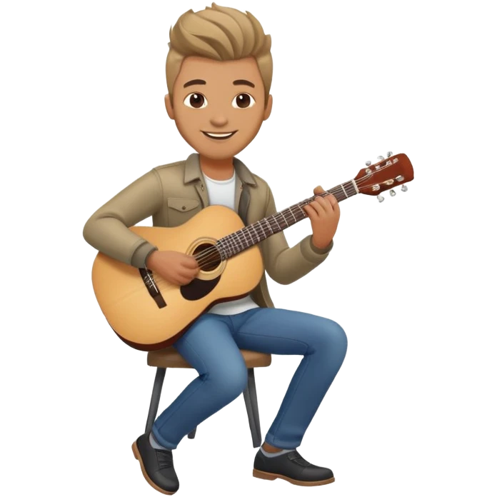 Happy Rock Pop Music Male Musician in his 30s dressed with trendy style emoji