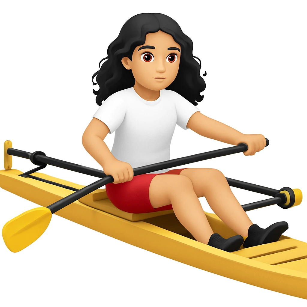 Make the girl's outfit red shorts and a white short-sleeved t-shirt in the style of apple style emojis emoji