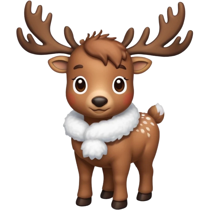 reindeer baby  cute, full bodysnow emoji