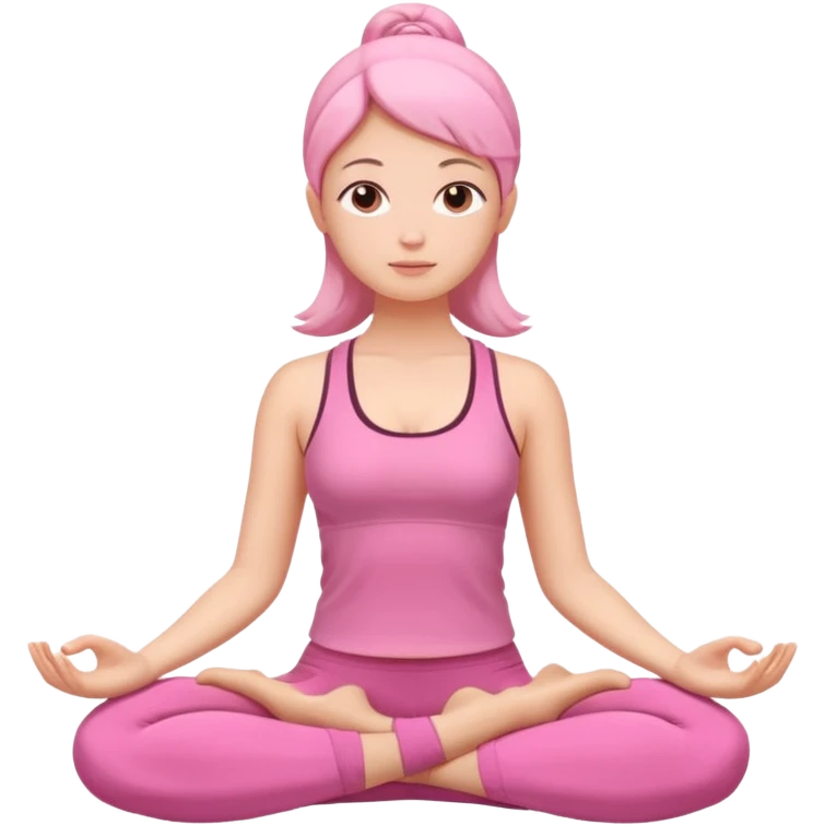 girl meditating with pink yoga set  emoji