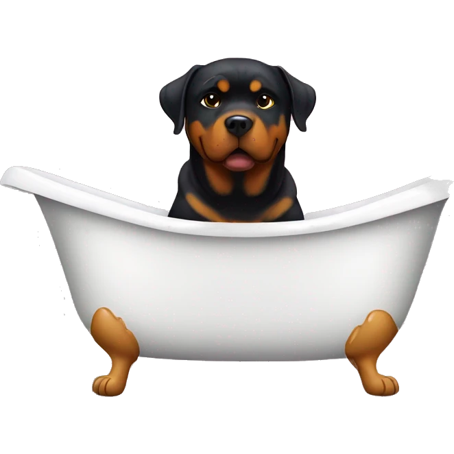 Rottweiler in bathtub emoji