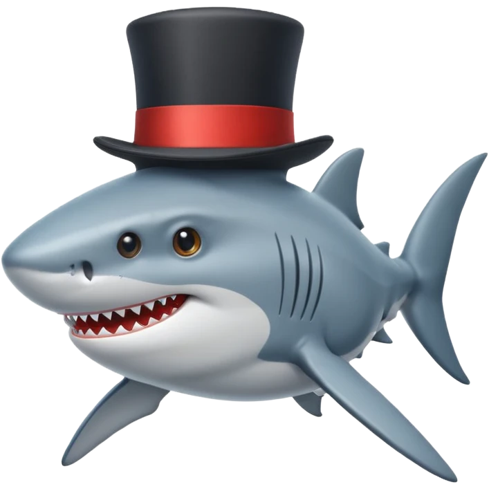 Shark with a top hat emoji
