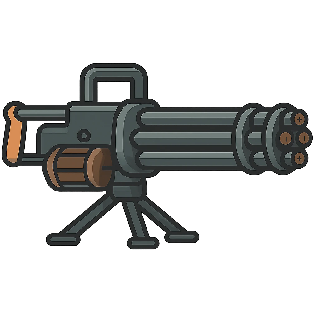flat toon style gatling gun emoji