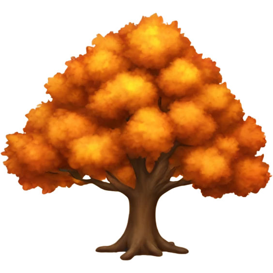 Tree in fall cathing fire emoji