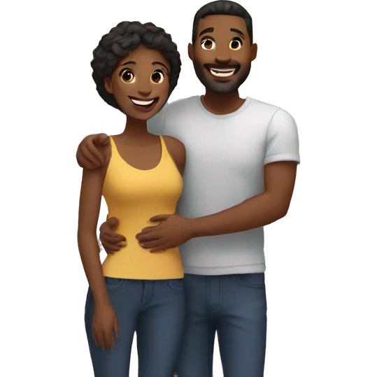Happy couple by the lake emoji