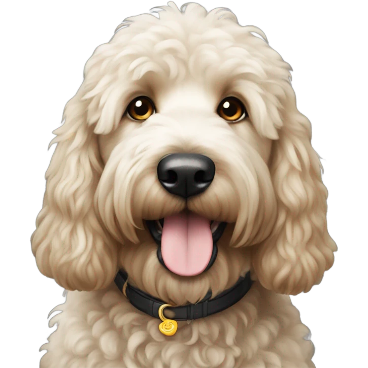Black golden doodle in Korea emoji