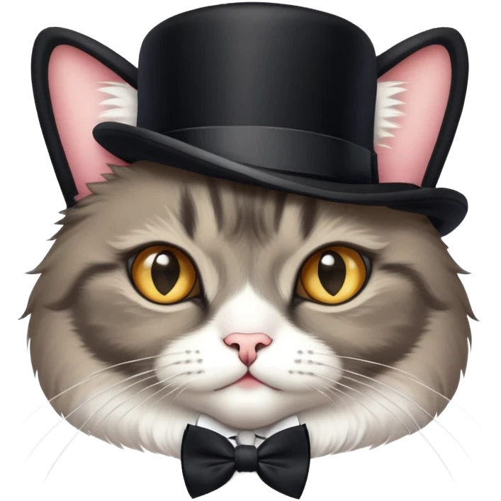 palas’s cat in a top hat with a bow tie emoji