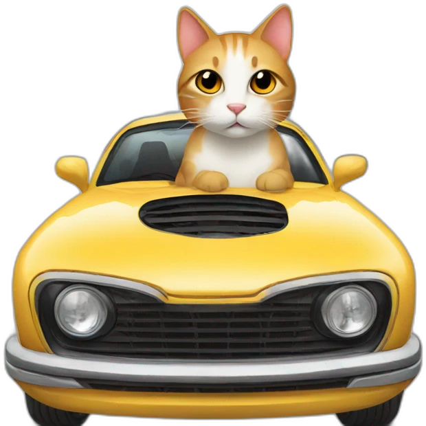 Cat on a car emoji