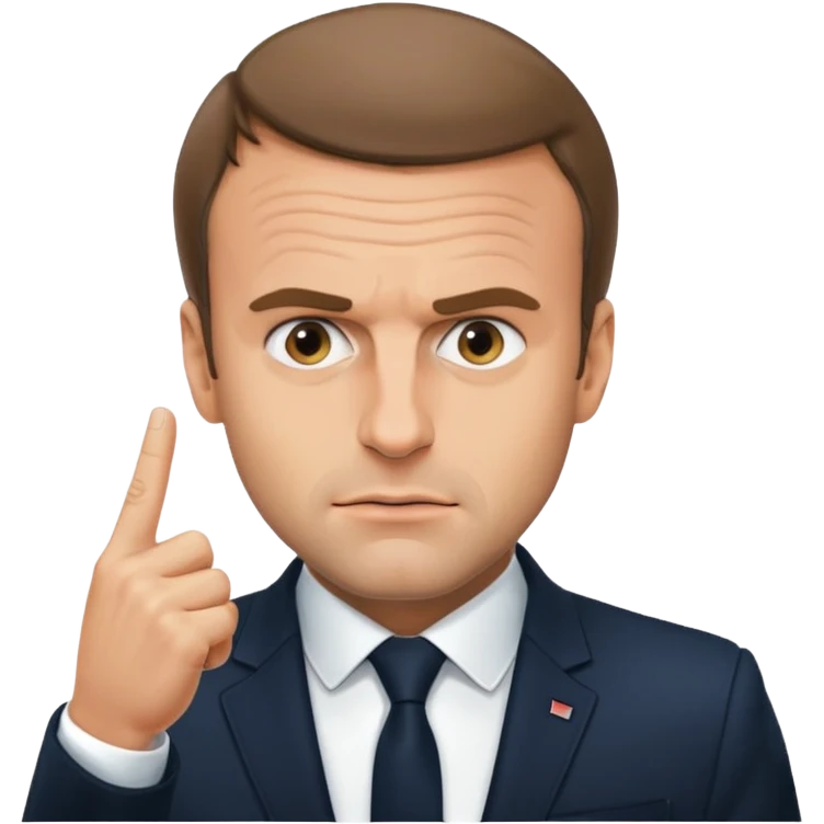 Emmanuel Macron qui fait un doigt d’honneur  emoji