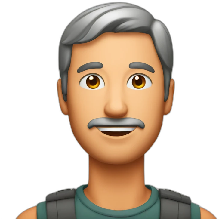 man with peach emoji
