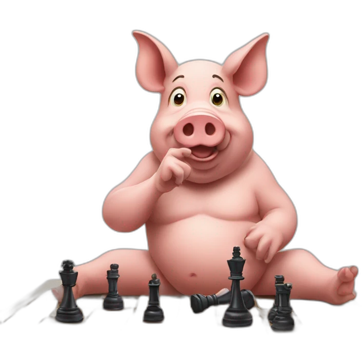 A pig playing chess  emoji