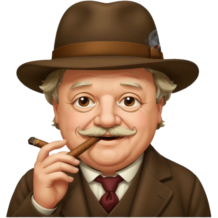 G K Chesterton smoking a cigar emoji