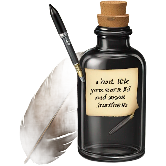 feather pen and ink bottle emoji
