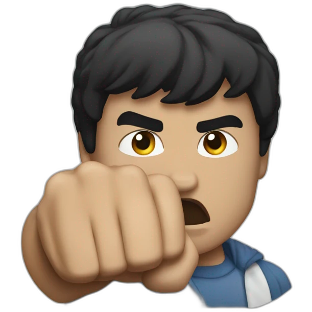 Rocky balboa punching emoji