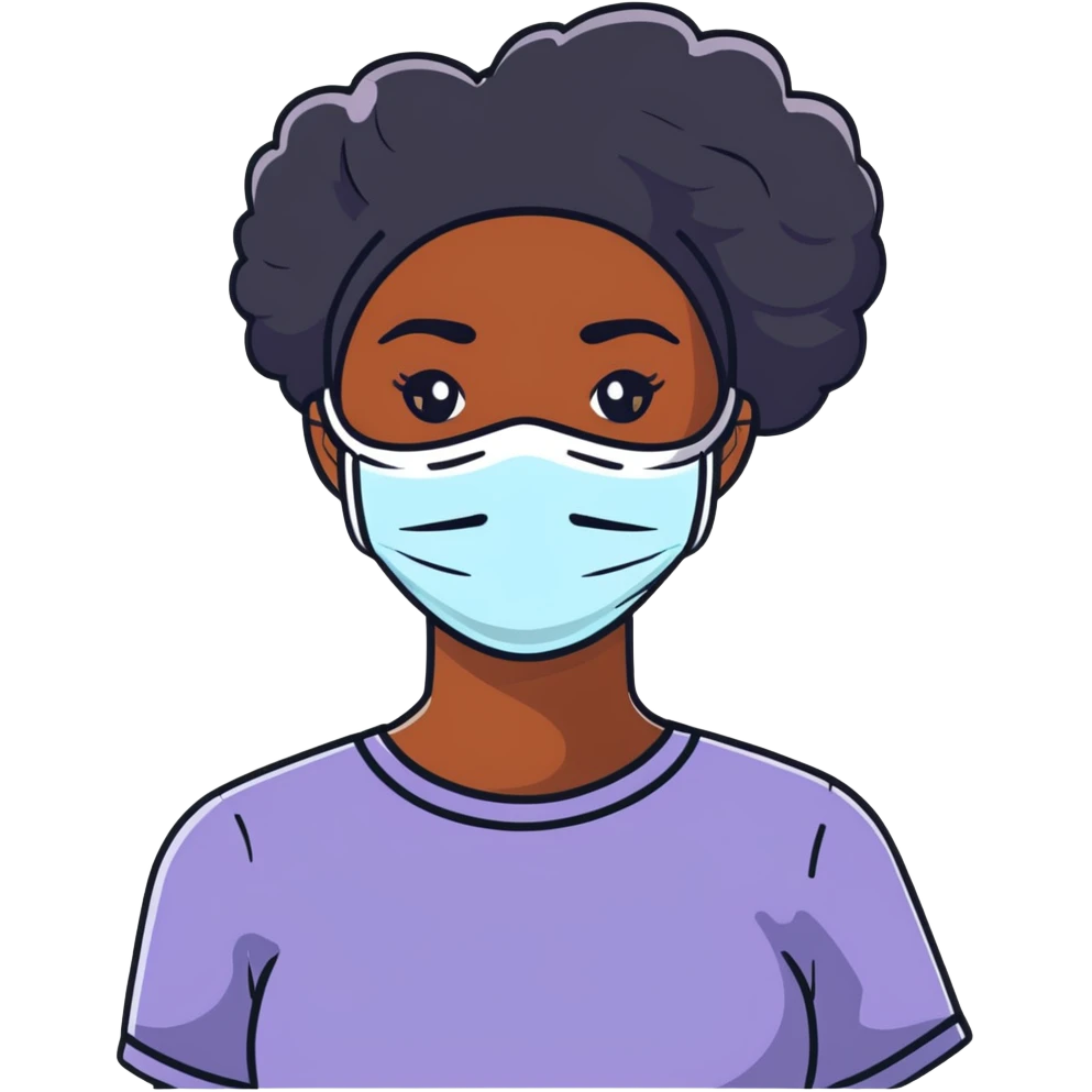 Black girl with facial mask during skincare emoji