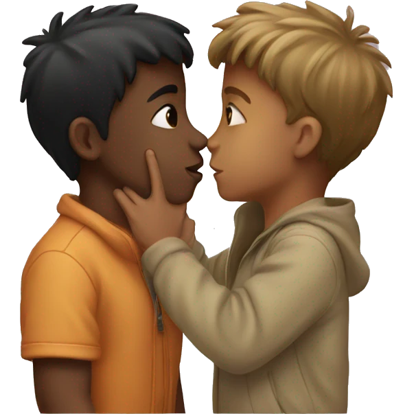 Two boys kissing emoji