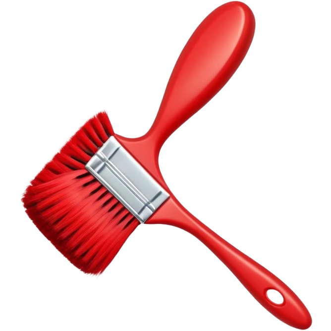 A red spoolie brush emoji