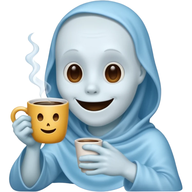 Casper the Ghost Drinks Coffee emoji
