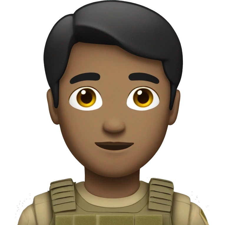 White guy short black hair special forces soldier emoji