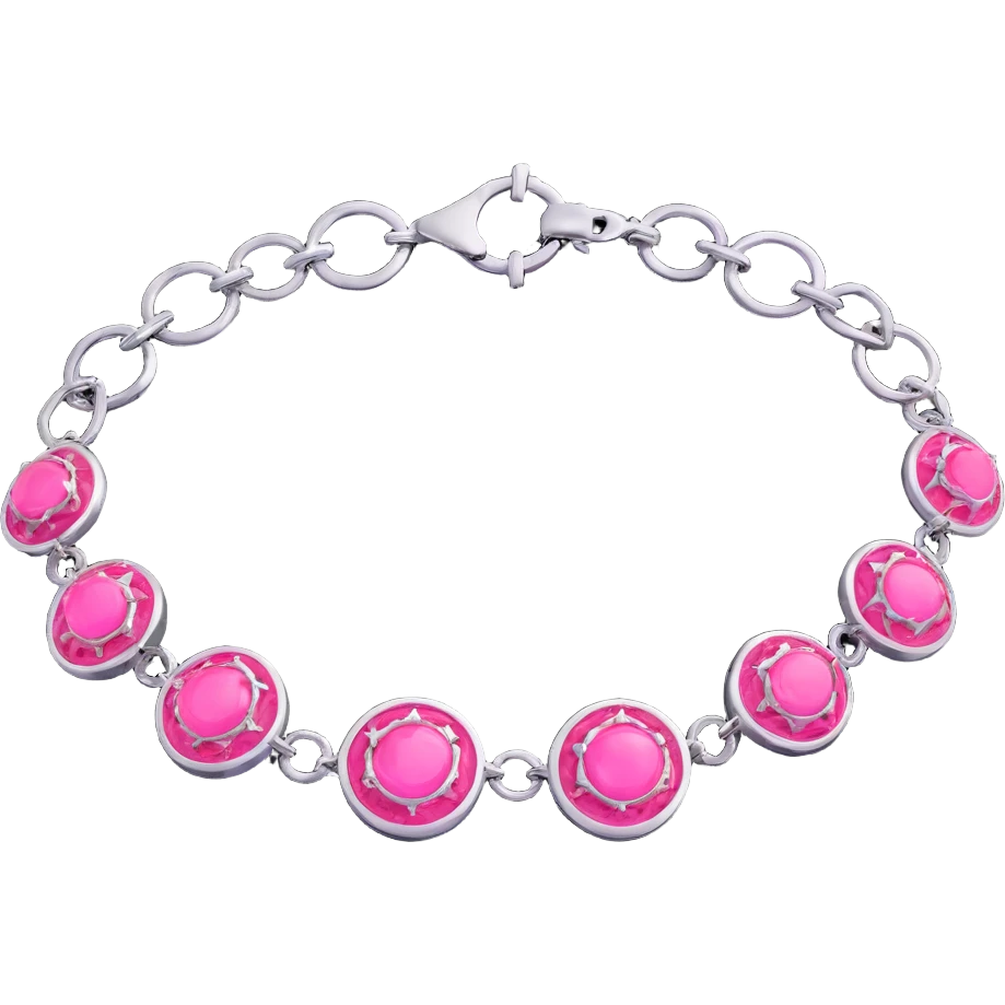 minimal 3D gothic bracelet with pink accent, simple and dark emoji