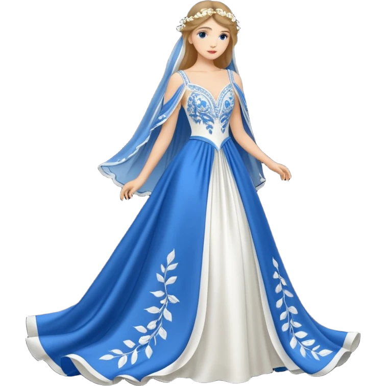 dreamy blue and white gown emoji