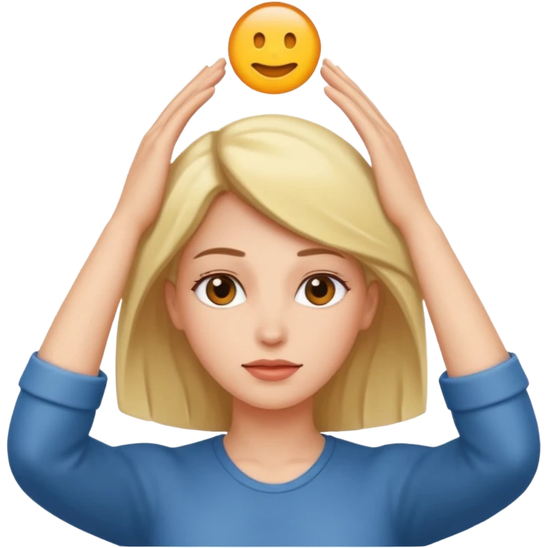 decision gesture women hands on top of the head emoji