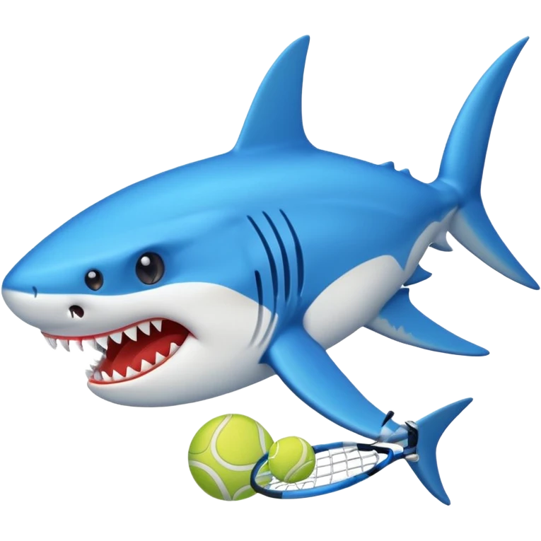 Tiburón con tenis azules emoji