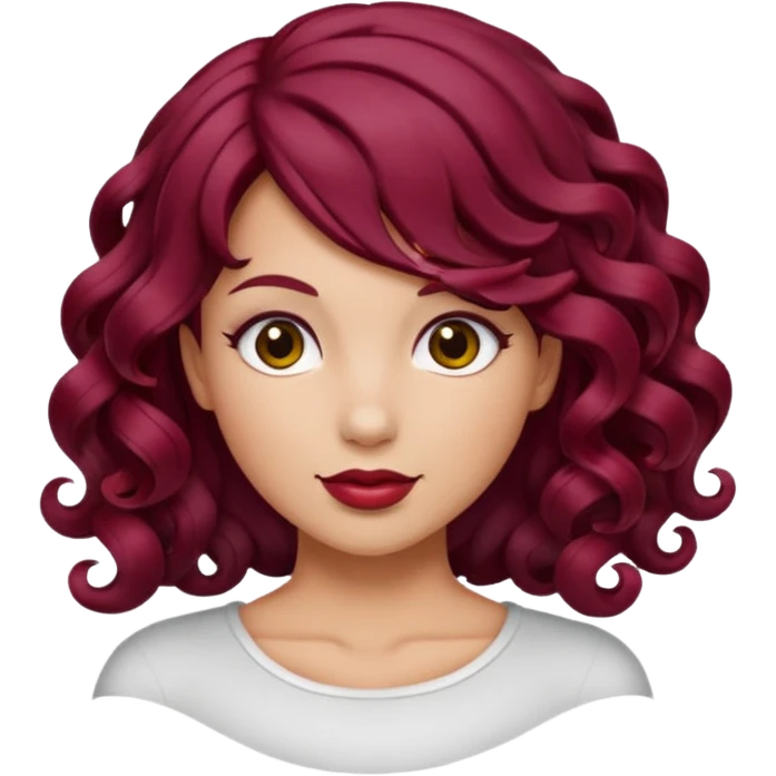 burgundy detail of hair curl emoji