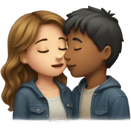 Boy and girl kissing emoji
