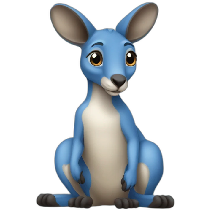 Blue coloured kangaroo emoji