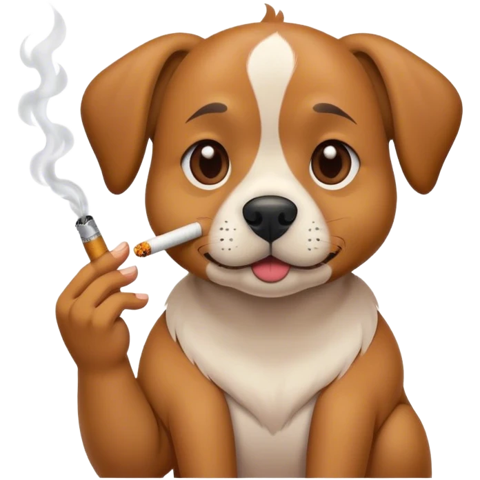 Dog smoking emoji
