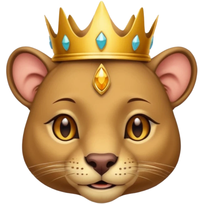 
Fossa animal wearing a crown winks emoji